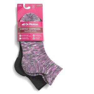 DR MOTION Berry Multi 2pk Spacedye Compression Quarter Socks